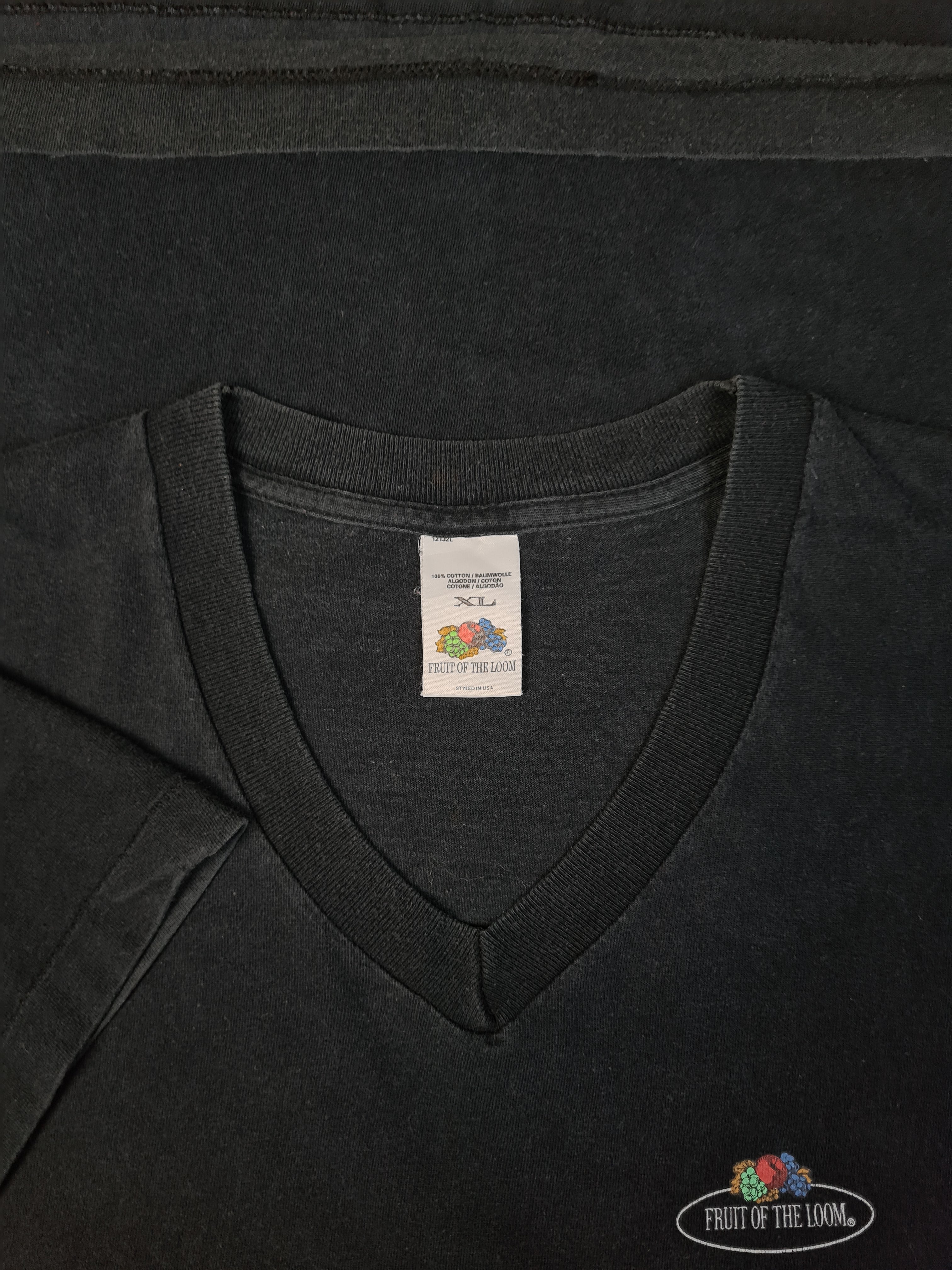 Vintage Fruit Of The Loom Shirt Logo Blank Made In Ireland Schwarz XL - RareRags