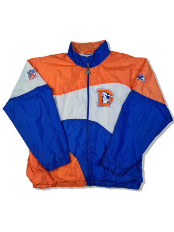 Vintage Pro Line x Apex One Jacke Broncos NFL Made In Macau Blau Orange L