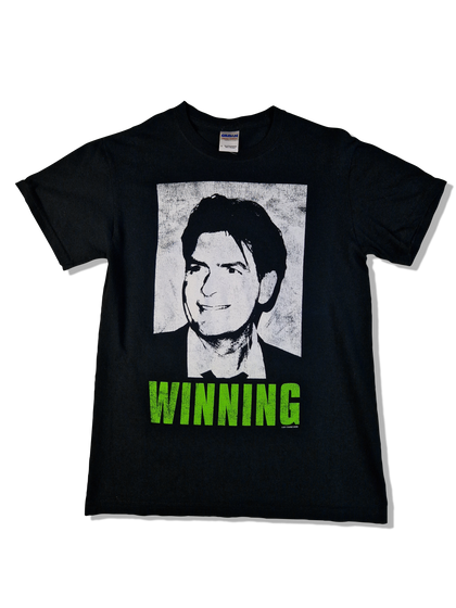 Gildan Shirt Charlie Sheen "Winning" 2011 Bedruckt Schwarz S - RareRags