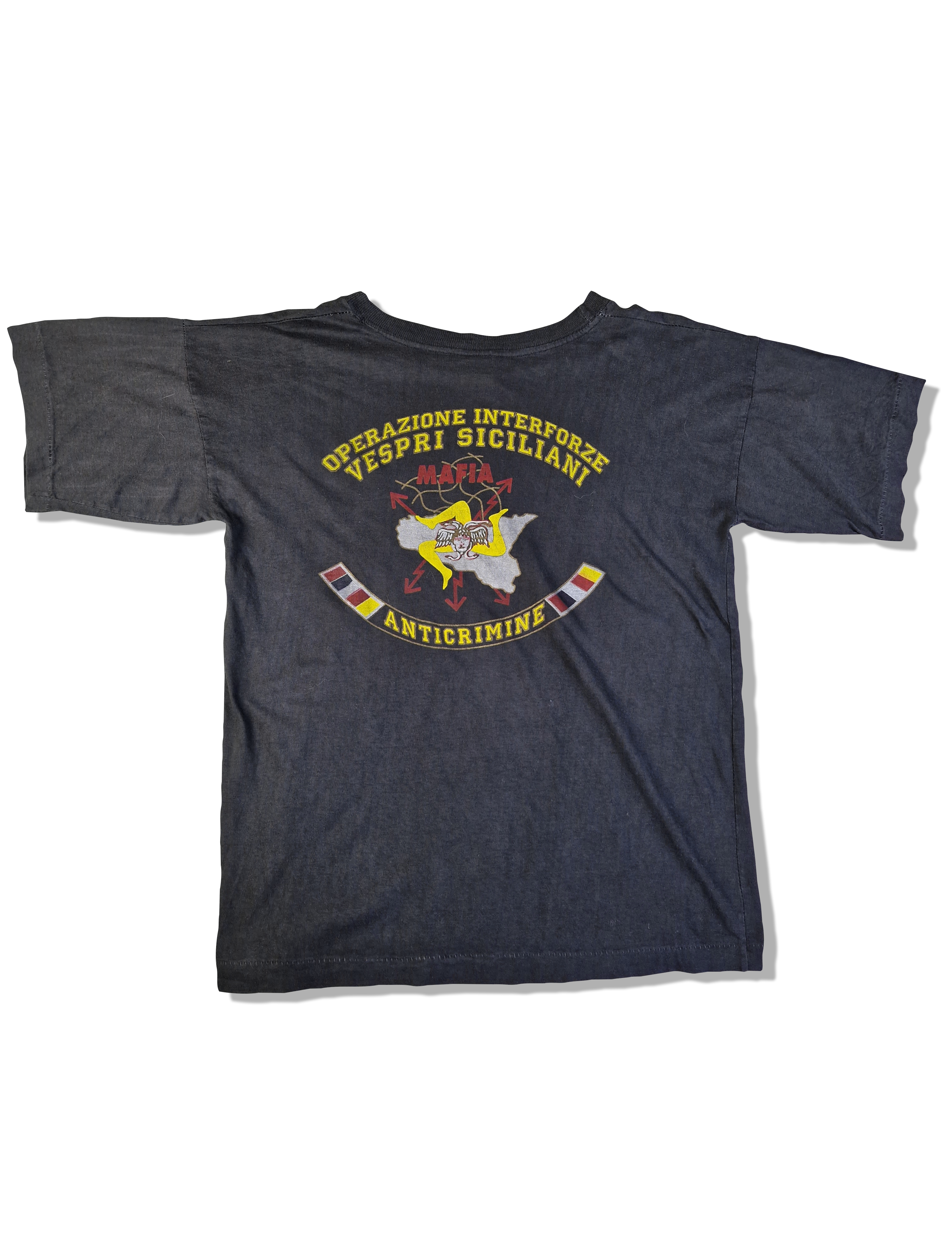 Vintage Anticrimine Mafia Shirt Operation Sizilianische Vesper Single Stitched M-L - RareRags