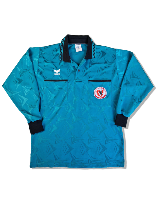 Vintage Erima Trikot Langarm 80s Berliner Fussball-Verband E.V. Schiedsrichter Grün M