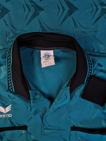 Vintage Erima Trikot Langarm 80s Berliner Fussball-Verband E.V. Schiedsrichter Grün M