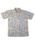 Vintage Mr. Chips 80s Hawaiihemd Made In Korea Blau Braun M