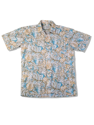 Vintage Mr. Chips 80s Hawaiihemd Made In Korea Blau Braun M