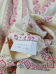 Vintage Milk Bar Hemd Kurzarm 80s Leinen Beige Rosa M-L
