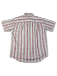 Vintage Milk Bar Hemd Kurzarm 80s Leinen Beige Rosa M-L