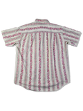 Vintage Milk Bar Hemd Kurzarm 80s Leinen Beige Rosa M-L