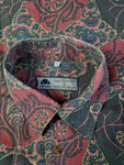 Vintage Ellesse Hemd Kurzarm Abstract Pattern Rot Grau L