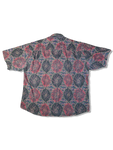 Vintage Ellesse Hemd Kurzarm Abstract Pattern Rot Grau L