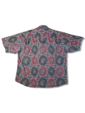 Vintage Ellesse Hemd Kurzarm Abstract Pattern Rot Grau L