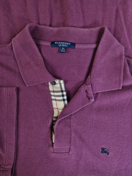 Burberry Poloshirt Basic Made In England Nova Check Knopfleiste Lila XL