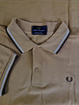 Vintage Fred Perry Poloshirt Cotton Pique Made In Portugal Gelb/Senf L