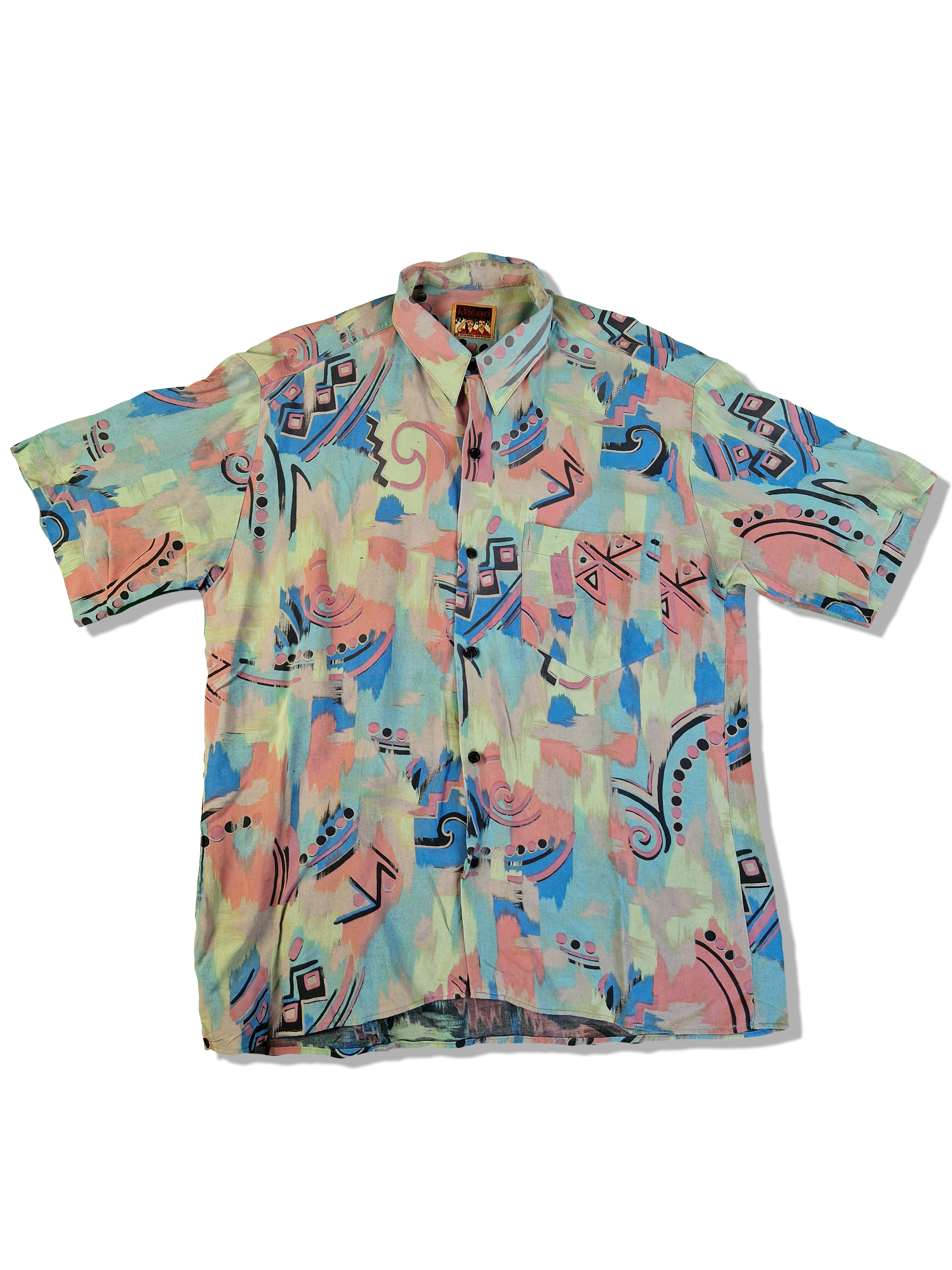 Vintage Reference By Elysees Diffusion Hemd Kurzarm Pastell Bunt M