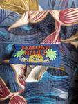 Vintage Hawaii Blues Hemd Kurzarm Made In USA Blau Bunt XL