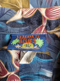 Vintage Hawaii Blues Hemd Kurzarm Made In USA Blau Bunt XL