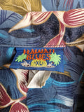 Vintage Hawaii Blues Hemd Kurzarm Made In USA Blau Bunt XL