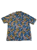Vintage Hawaii Blues Hemd Kurzarm Made In USA Blau Bunt XL