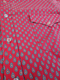 Vintage Valdrôme Hemd 70s Made In France Rot L-XL