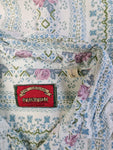 Vintage Springfield Hemd 80s Rosen Weiß Blau L