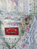 Vintage Springfield Hemd 80s Rosen Weiß Blau L