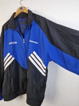 Vintage Adidas Sportjacke Late 80s Reversible VFR Deensen Wendejacke Blau Schwarz (D7) L