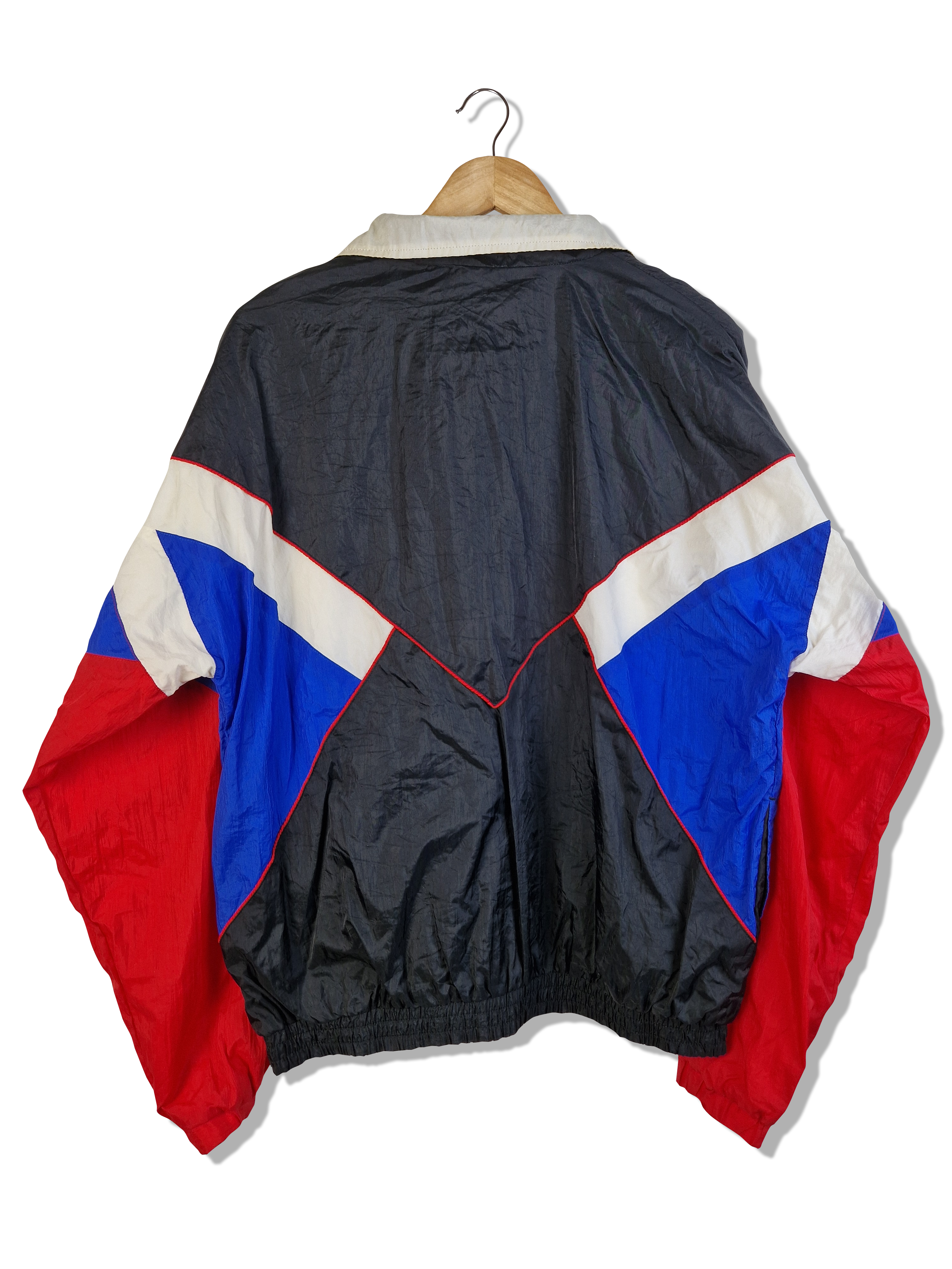 Vintage Mens Sportjacke Made In Hong Kong Rot Schwarz M
