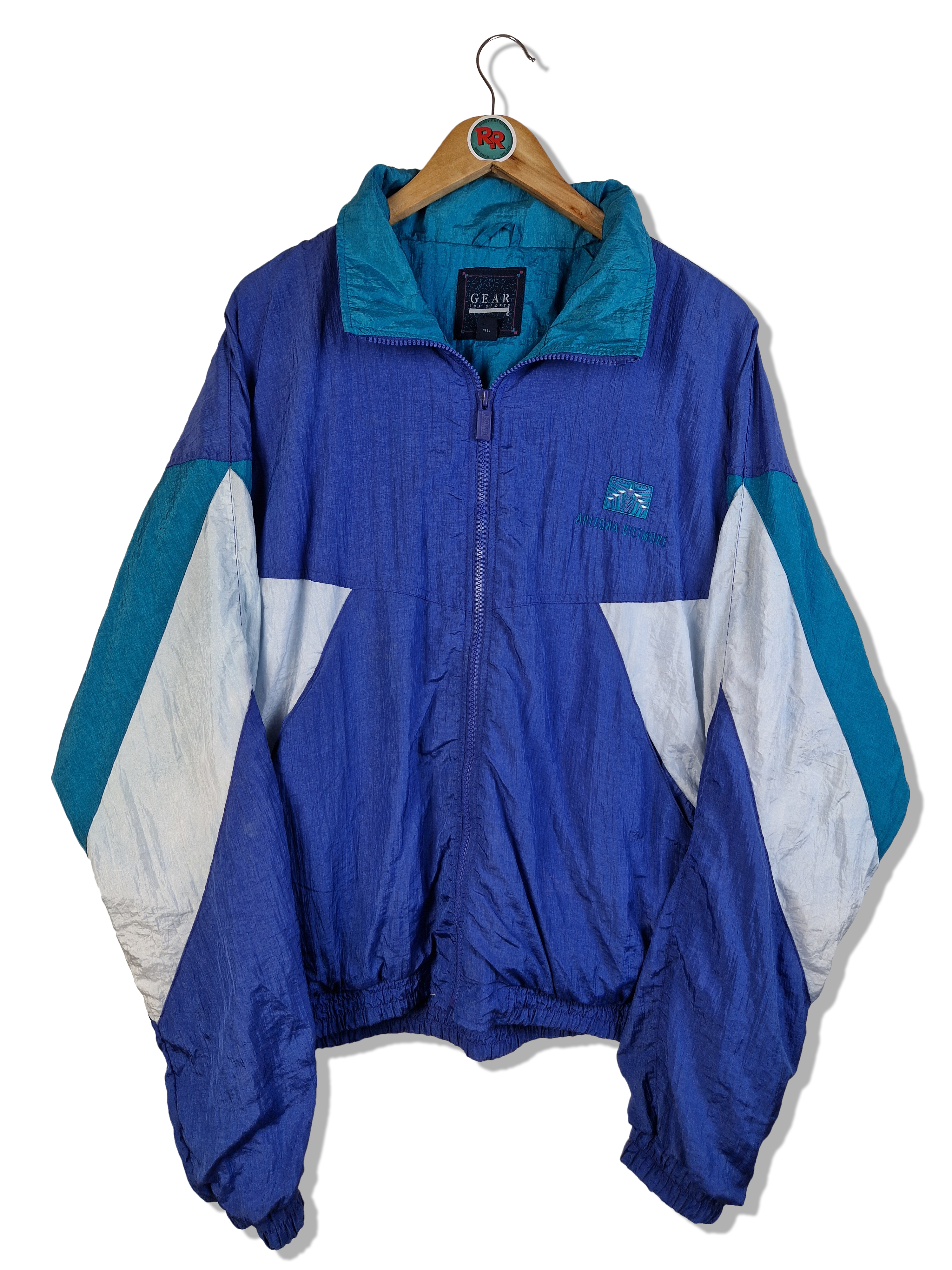 Vintage Gear For Sports Sportjacke Made In Korea Blau Weiß XL