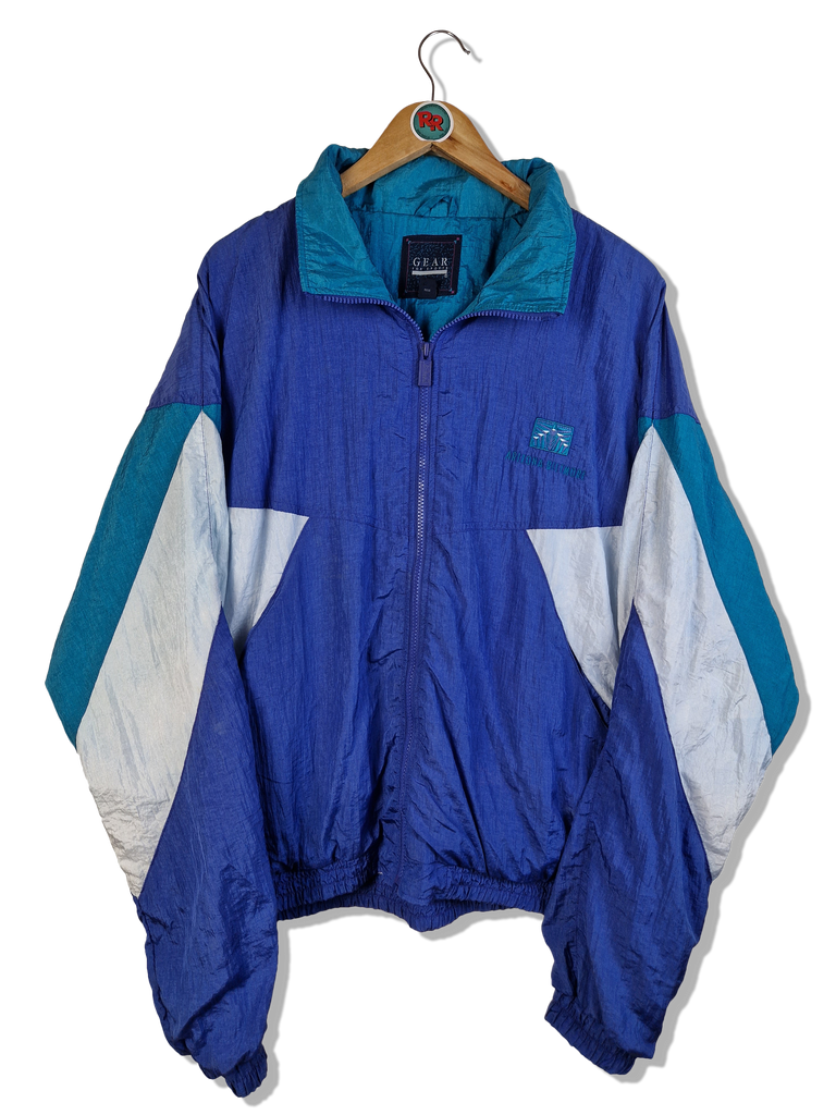 gear for sports vintage Vintage Gear For Sports Sportjacke Made In Korea Blau Weiß XL – RareRags