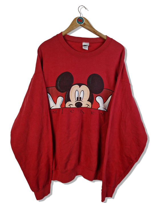 Vintage Disney Sweater Mickey Made In USA Bedruckt Rot XL