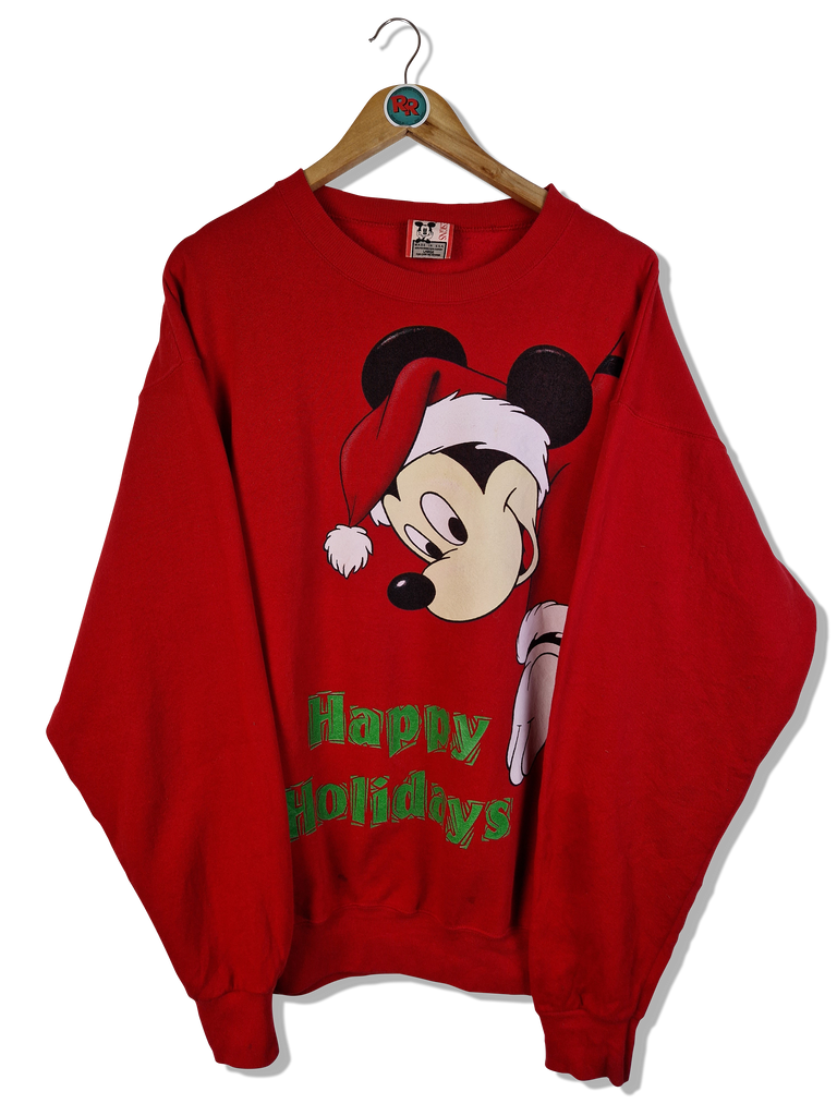 Vintage Disney Sweater Weihnachten Mickey Happy Holidays Made In