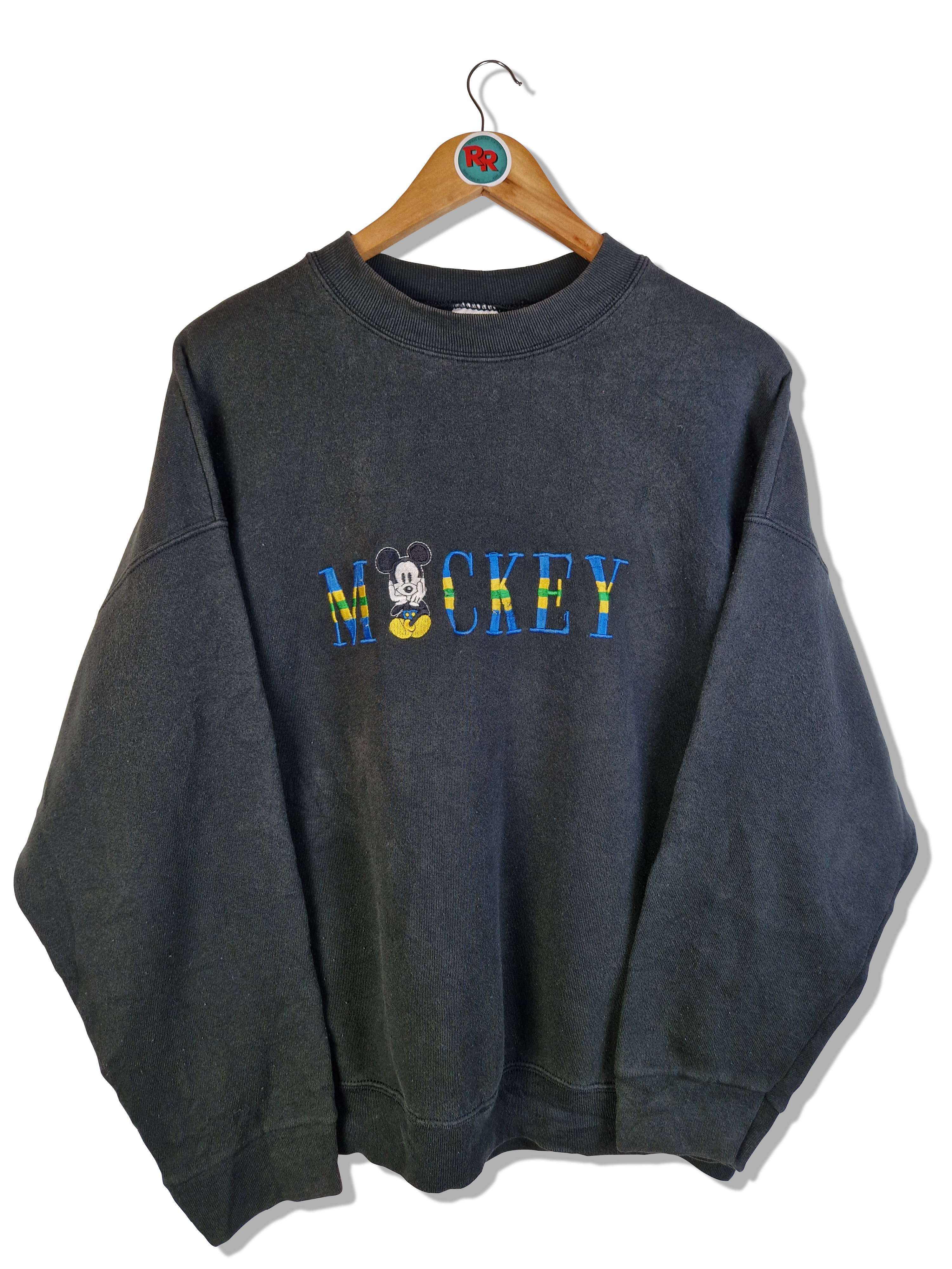 Vintage Disney Sweater Mickey Schwarz XLarge