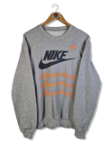 Vintage Nike Sweater 80s Bedruckt Grau L-XL