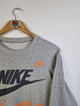 Vintage Nike Sweater 80s Bedruckt Grau L-XL