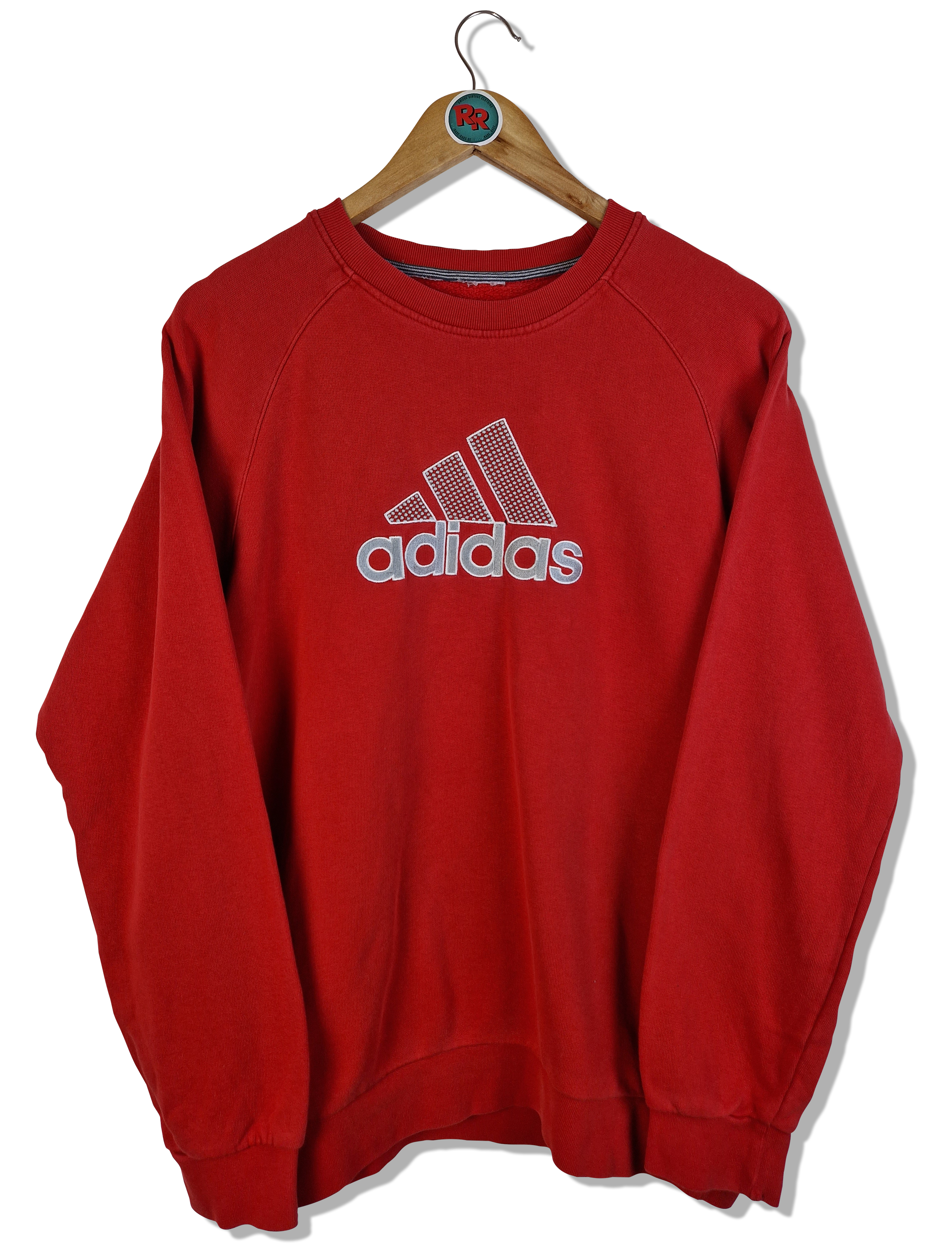 Adidas Sweater "Anne-Katrin" Bestickt Rot M - RareRags