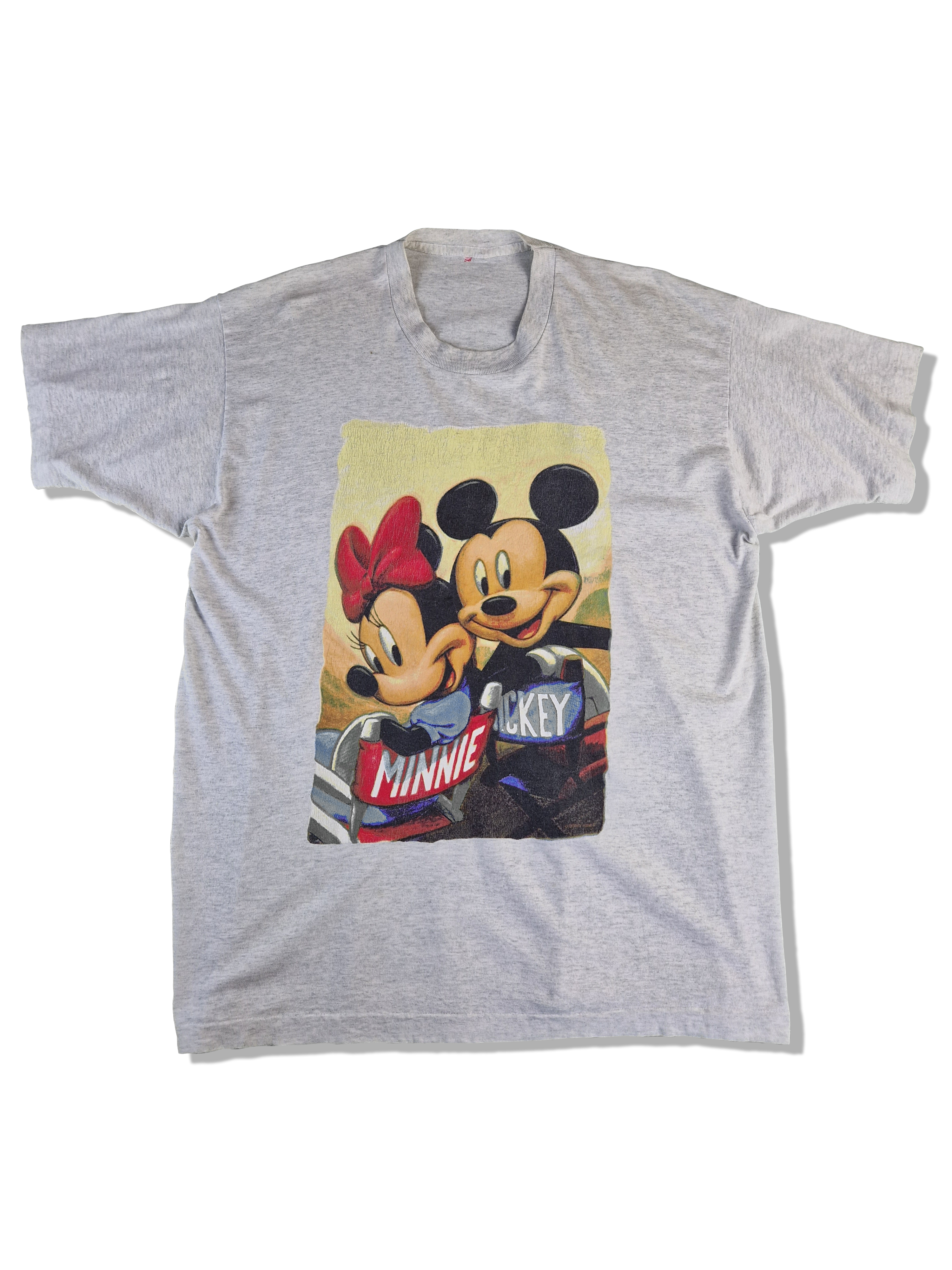 Vintage Disney Shirt Mickey&Minnie Single Stitched Hellgrau L-XL - RareRags
