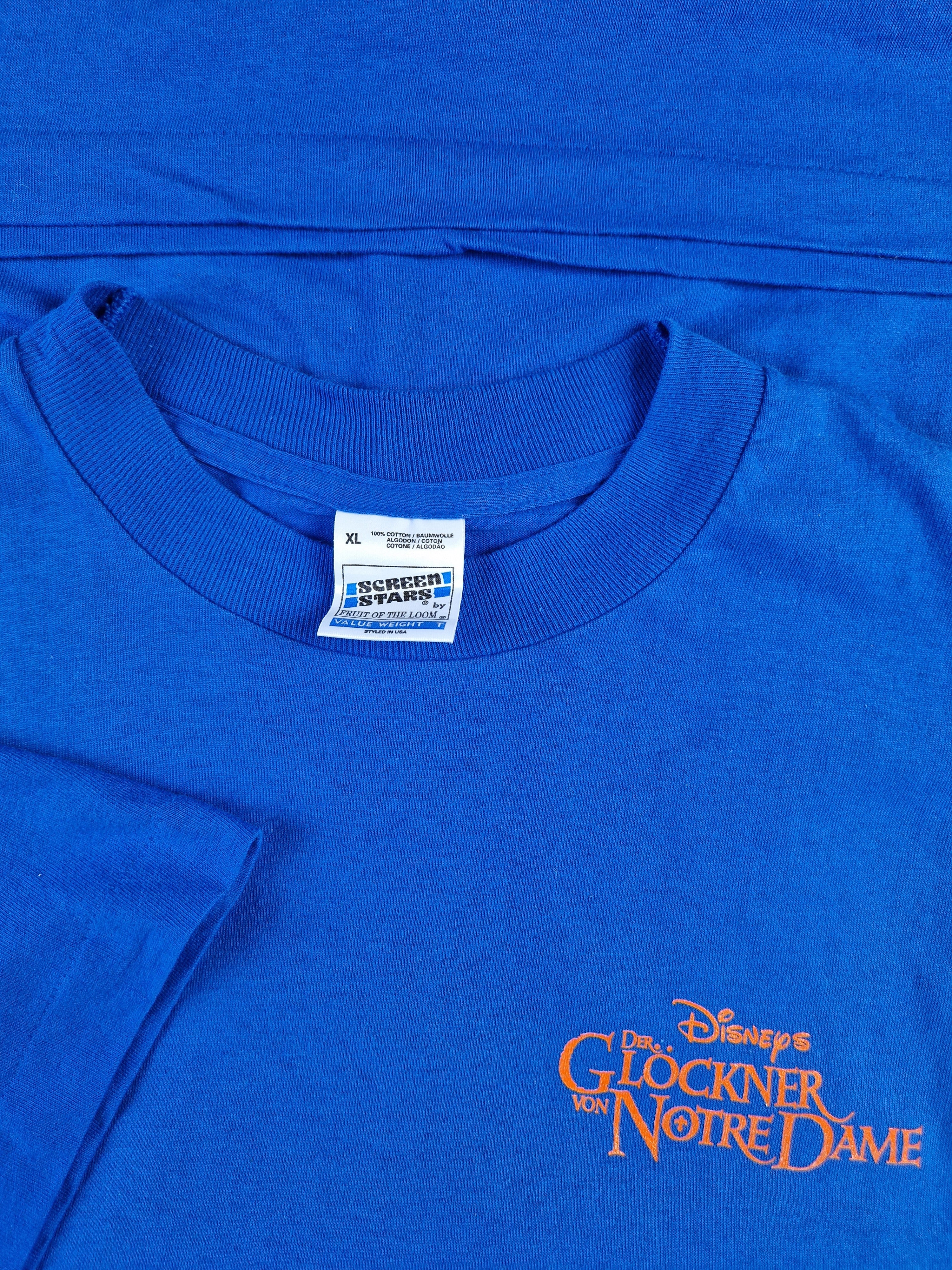 Rare! Vintage Disney Shirt Glöckner von Notre Dame Single Stitched Blau XL - RareRags