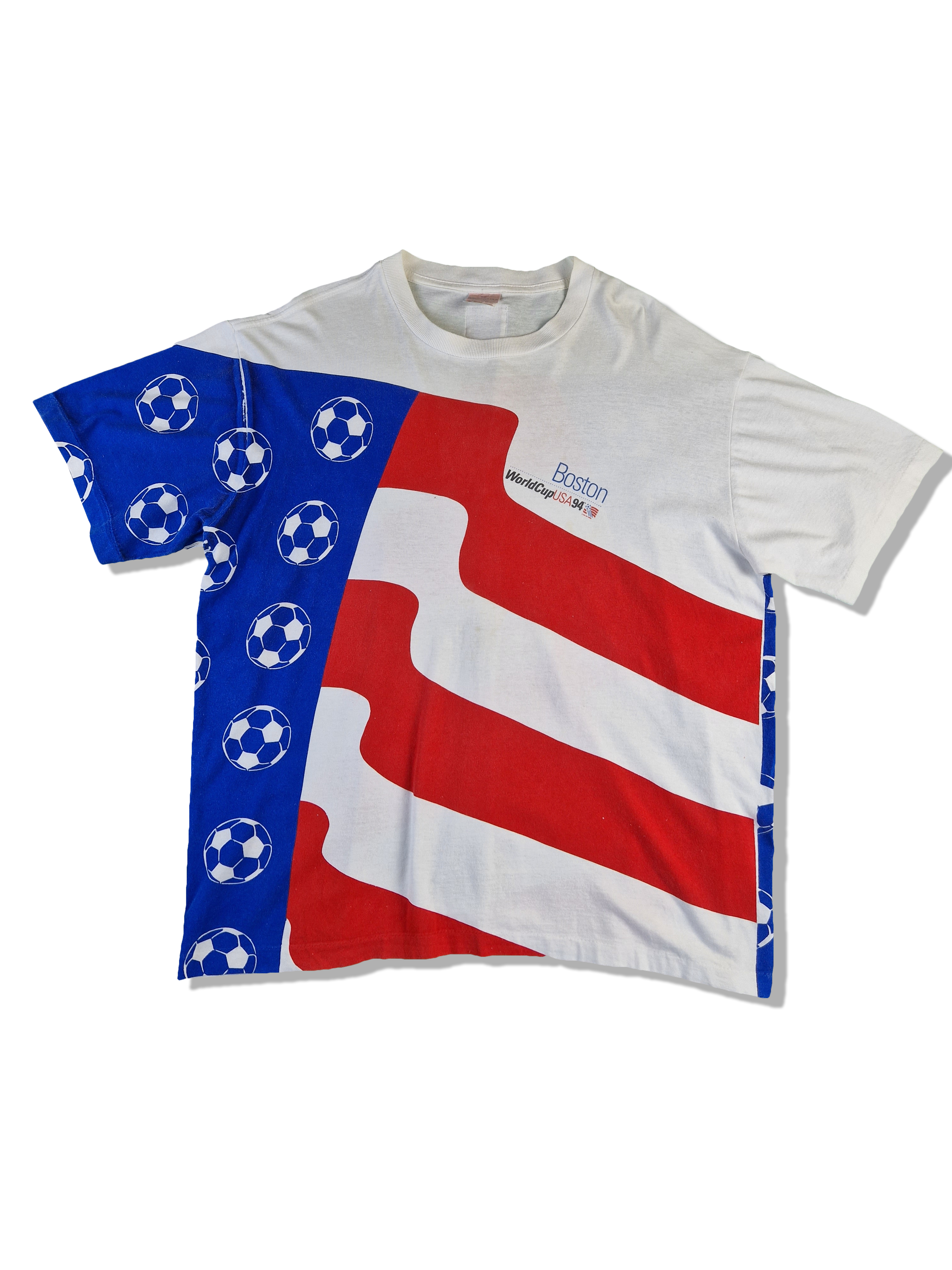 Vintage Brockum Shirt Boston World Cup 1994 Fußball Single Stitched American Flag XL