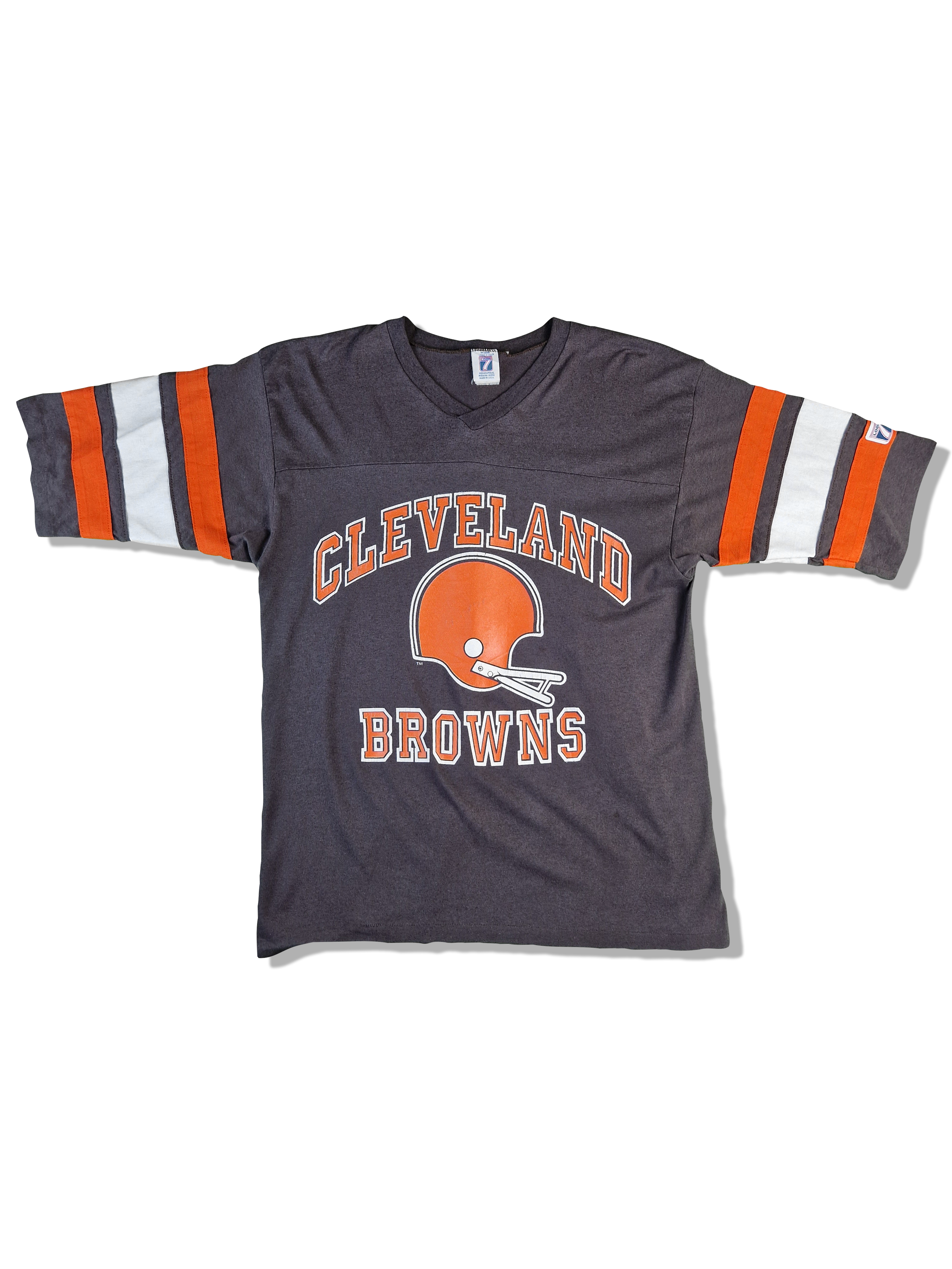 Vintage Logo7 Shirt Cleveland Browns Football Single Stitched Made In USA L - RareRags