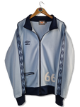 Vintage Umbro Sportjacke 80s #66 Big Back Logo Logostreifen Hellblau L
