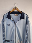 Vintage Umbro Sportjacke 80s #66 Big Back Logo Logostreifen Hellblau L