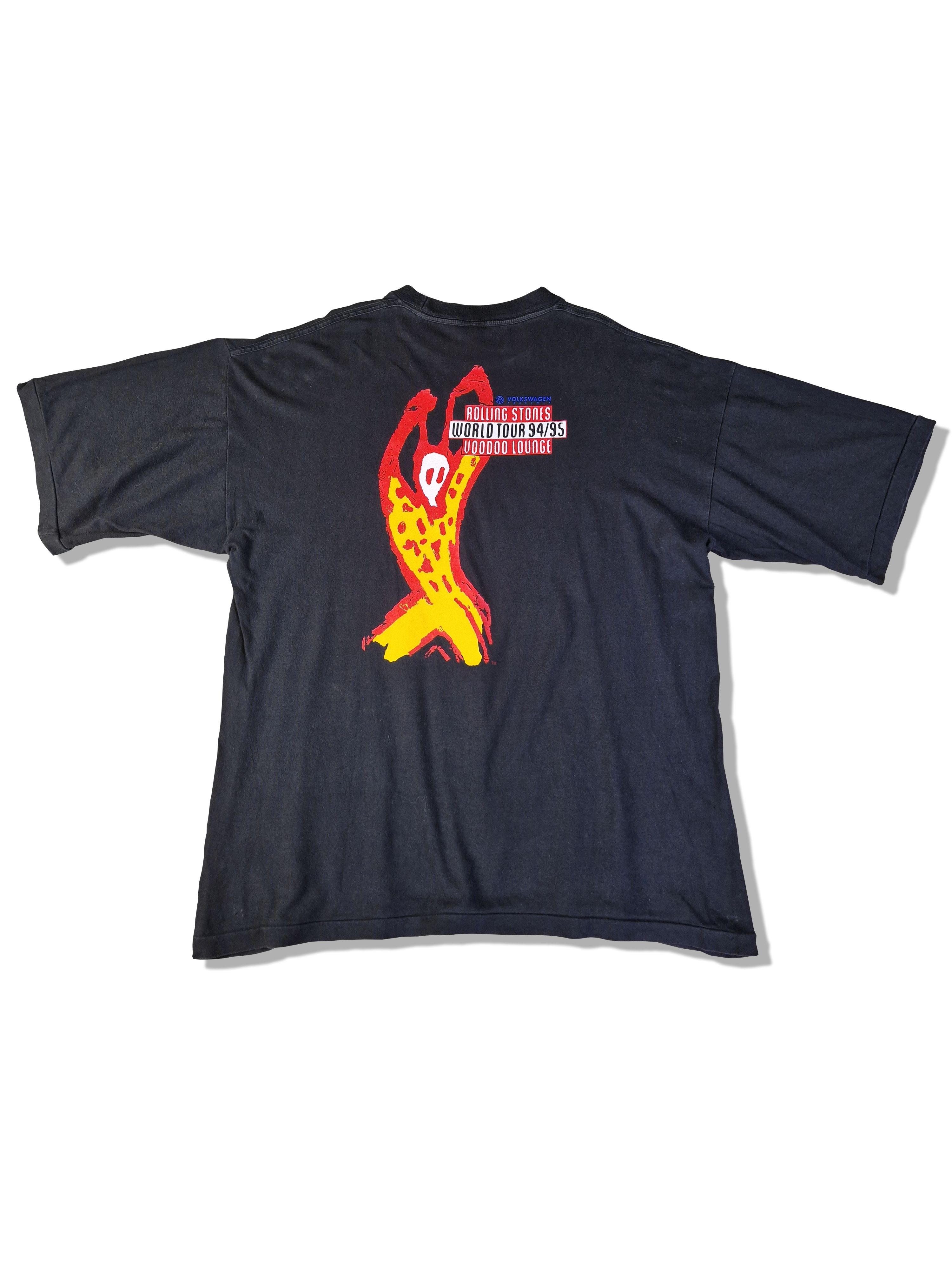 Rare! Vintage Rolling Stones Shirt Tour 94/95 Voodo Lounge Single Stitched XL - RareRags