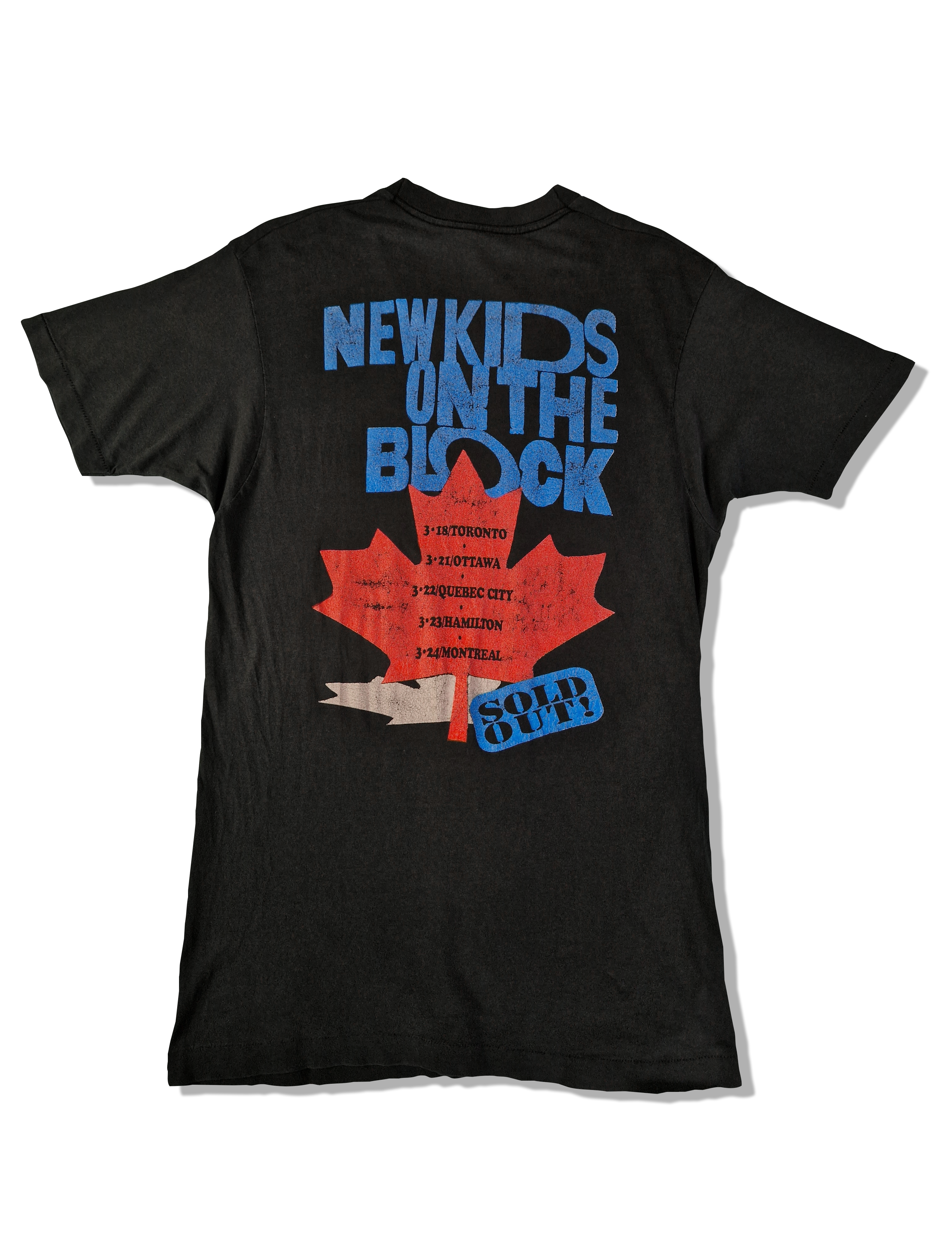 Vintage New Kids On The Block Shirt Tour 1989 Canada Sold Out Single Stitched M-L - RareRags