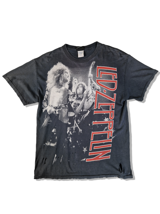 Liquid Blue Shirt Led Zeppelin 2004 Trashed Grau Schwarz L