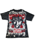 Nirvana Shirt Kurt Cobain Reprint Single Stitched All Over Schwarz L