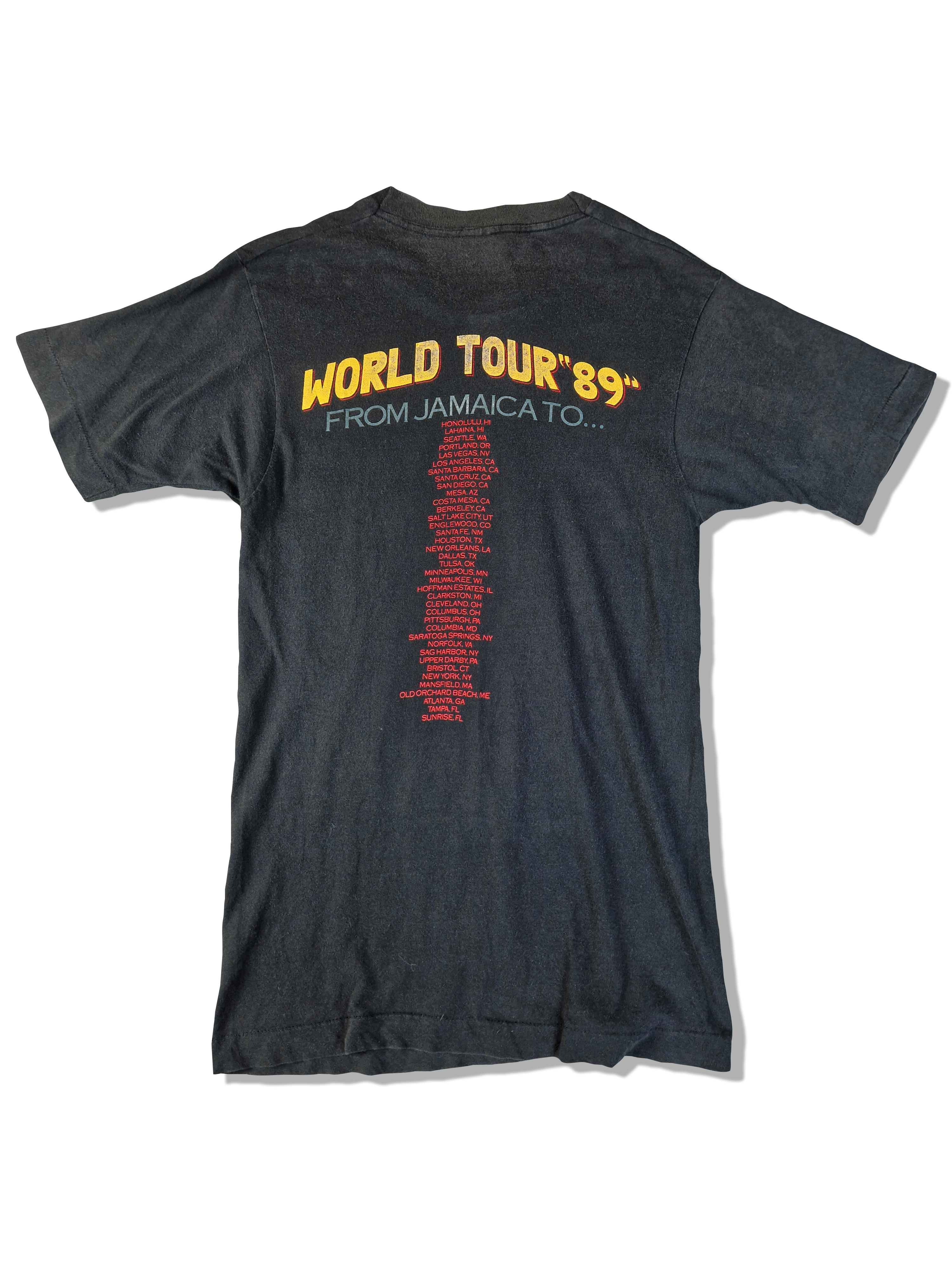 Vintage Fruit Of The Loom Shirt Reggae Sunsplash Tour 1989 Made In USA Single Stitched  M - RareRags