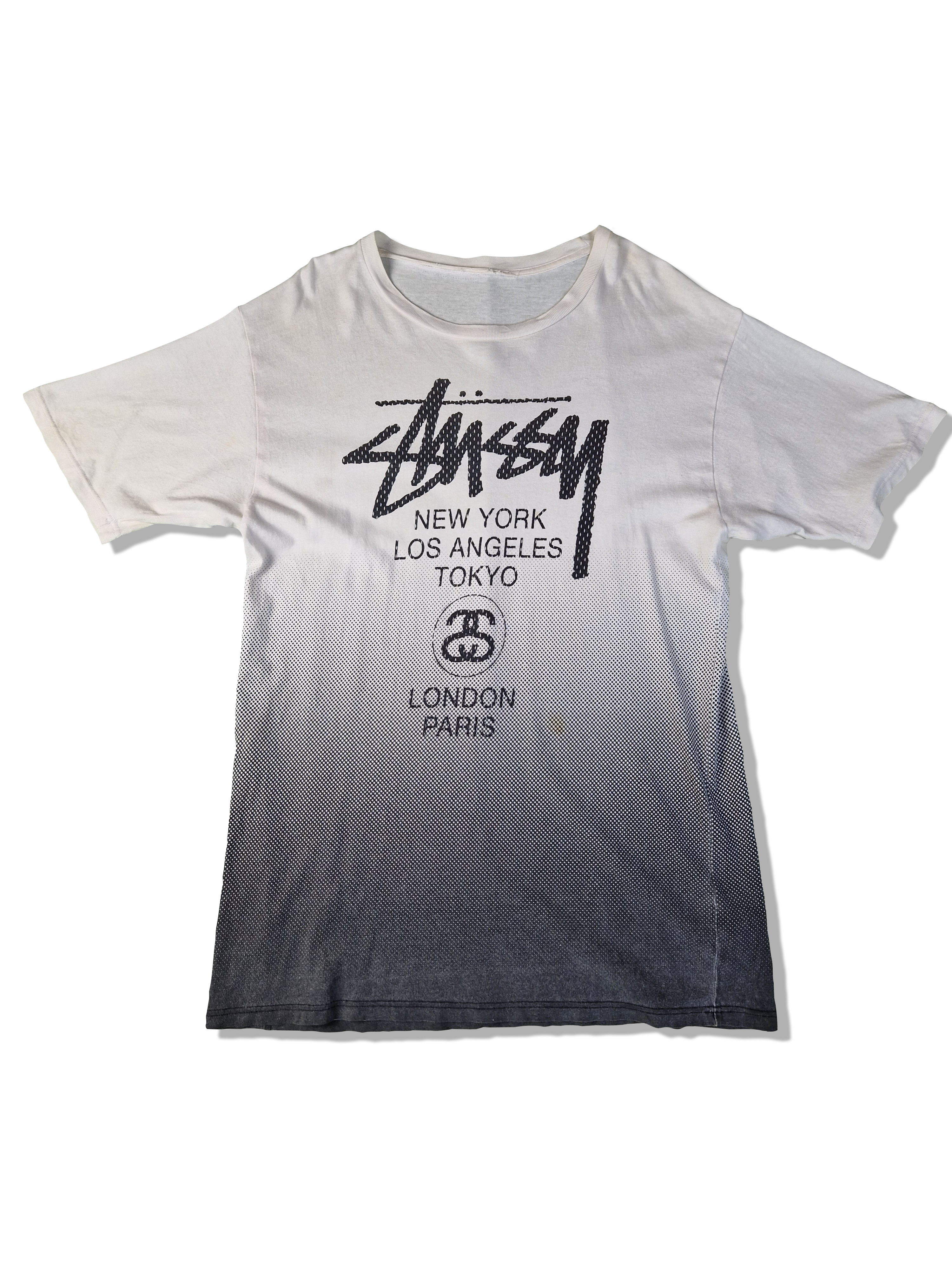 Vintage Stüssy Shirt "Bronx, Compton, Santa Ana, ..." Schwarz Weiß XL - RareRags