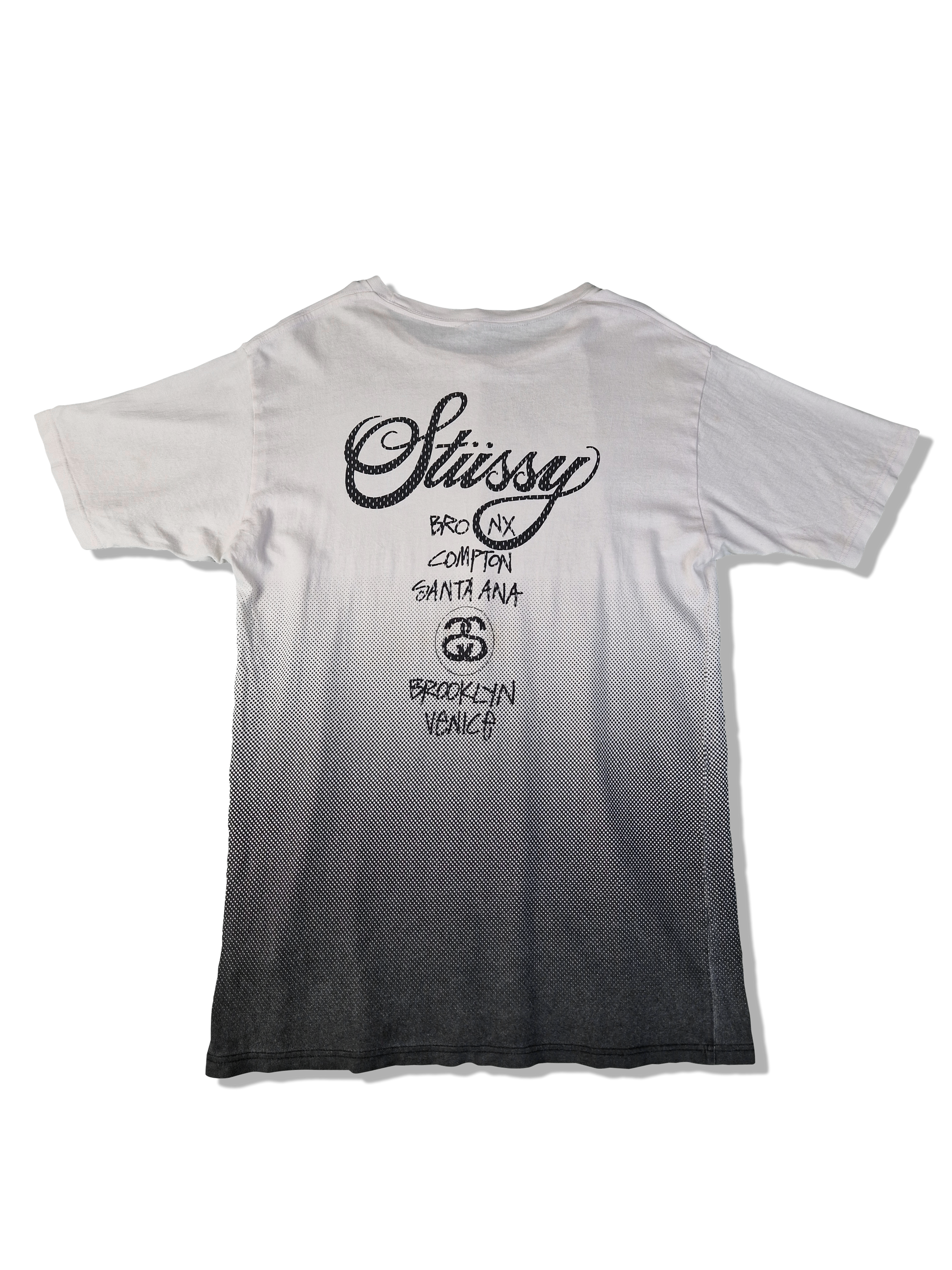 Vintage Stüssy Shirt "Bronx, Compton, Santa Ana, ..." Schwarz Weiß XL - RareRags