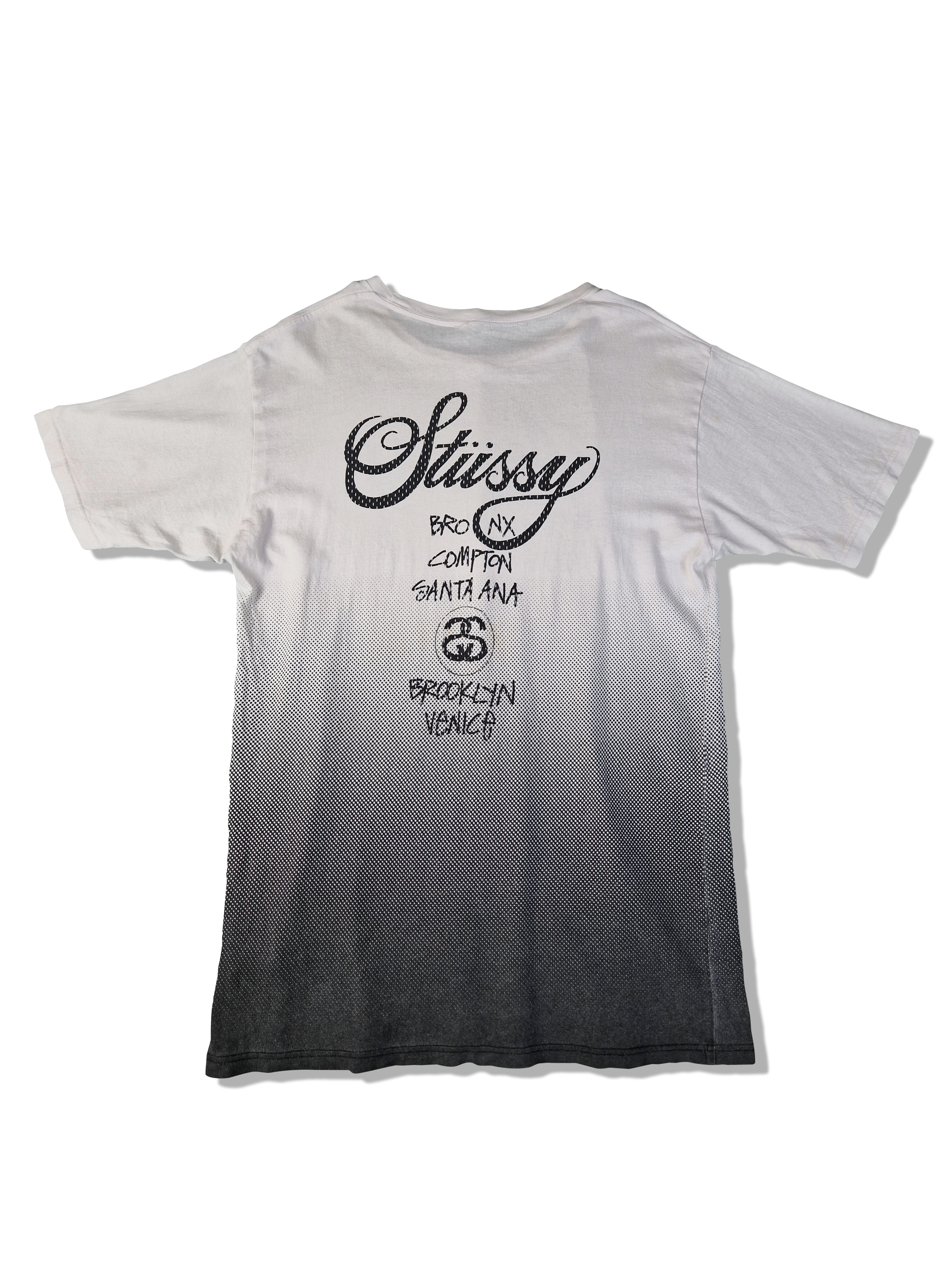 Vintage Stüssy Shirt "Bronx, Compton, Santa Ana, ..." Schwarz Weiß XL - RareRags