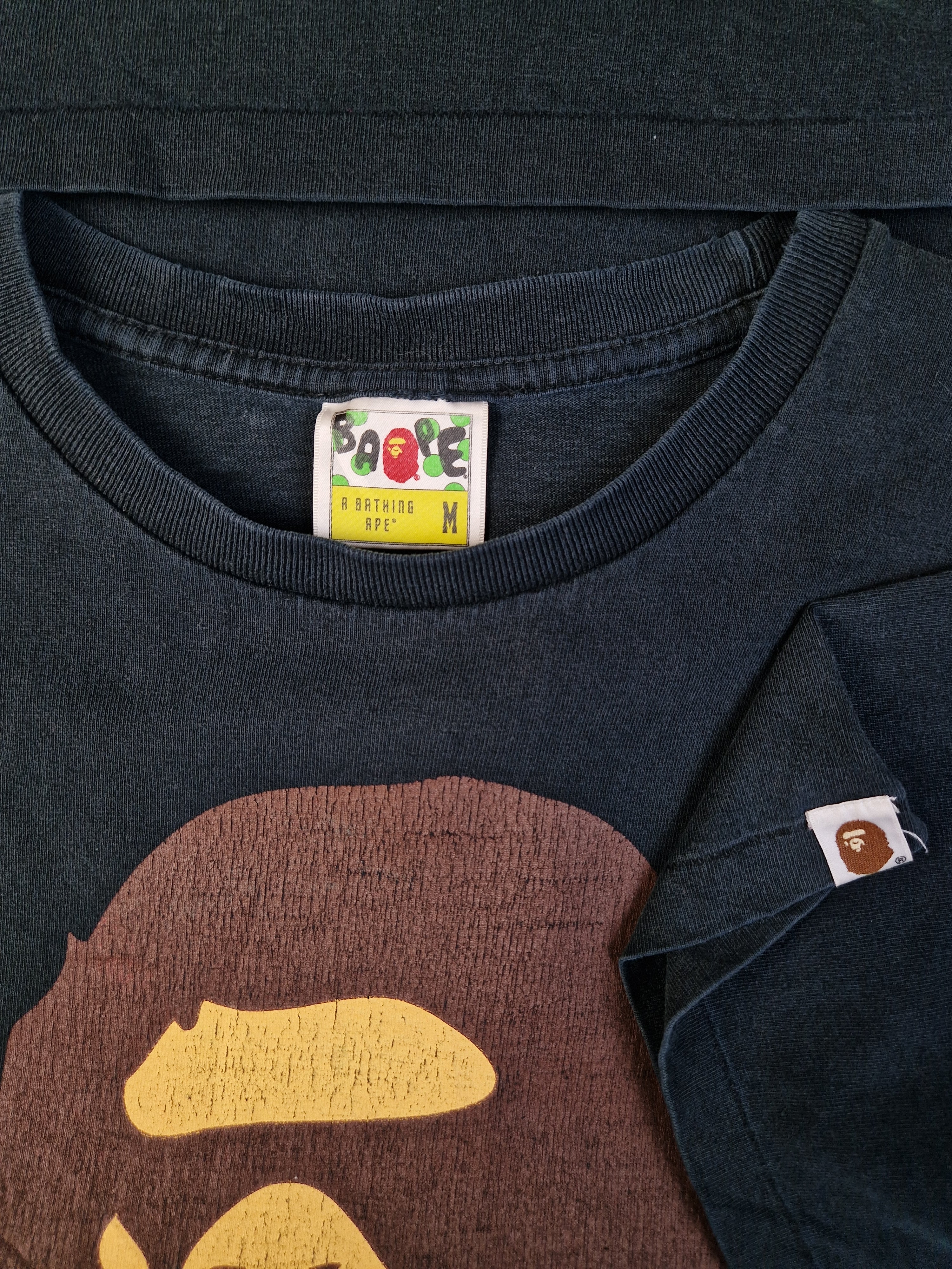 Vintage Bape Shirt Logo A Bathing Ape Made In Japan Single Stitched  Schwarz M - RareRags
