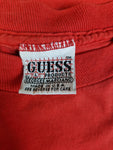 Vintage Guess Shirt Single Stitched Made In USA Bestickt Rot L